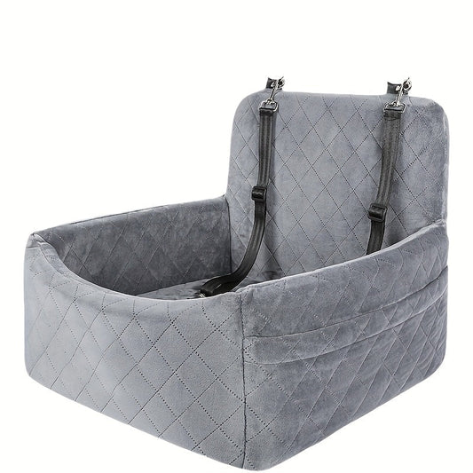 Portable Dog Car Seat with Safety Strap-0